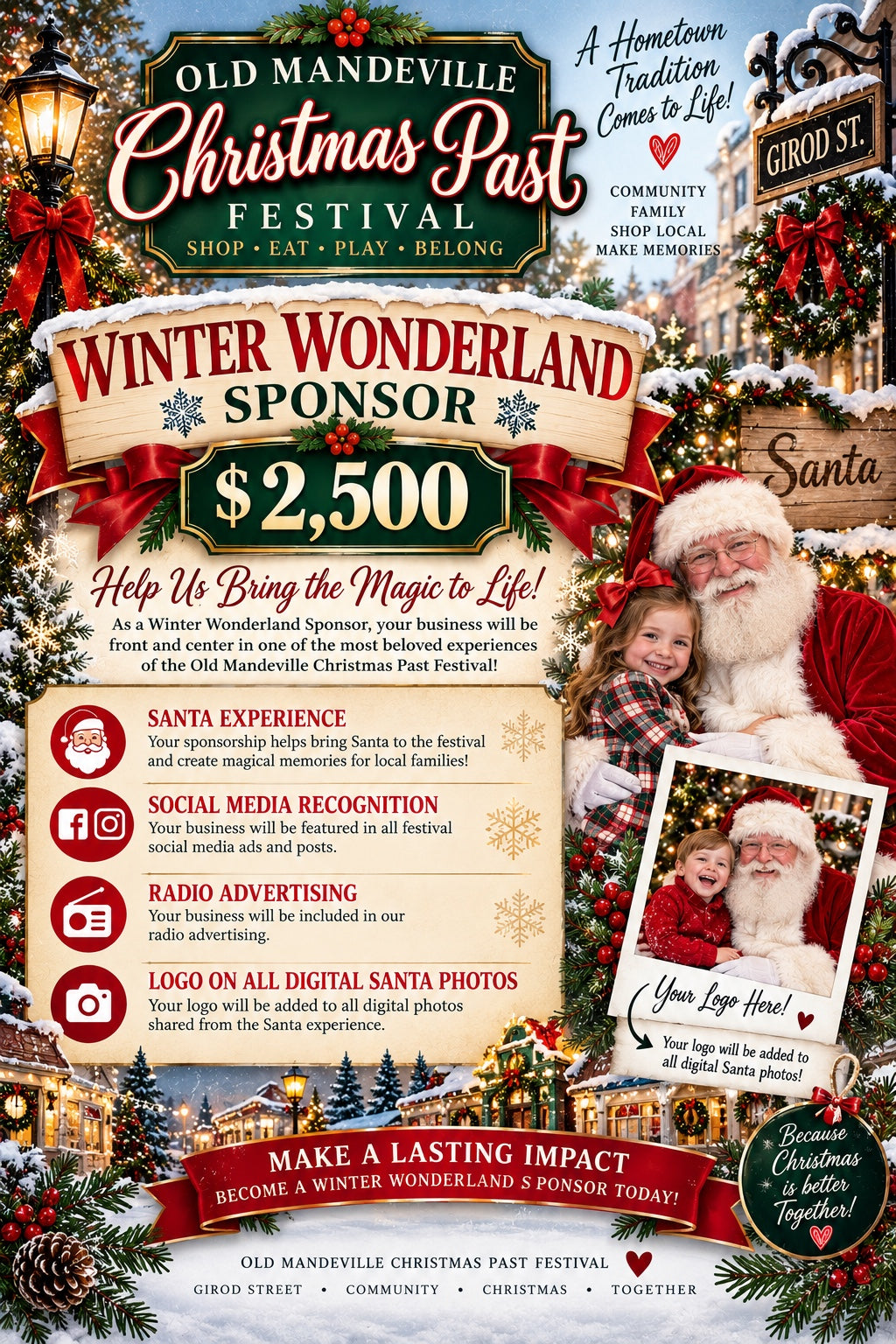 ❄️🎅 WINTER WONDERLAND SPONSOR — $2,500 🎅❄️
