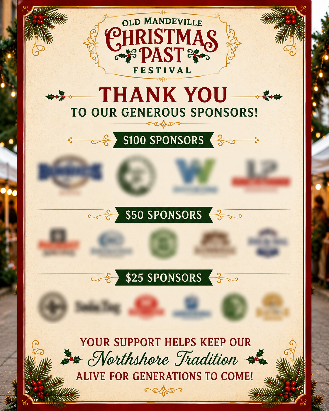 🎄 Community Sponsor Levels – $100 • $50 • $25